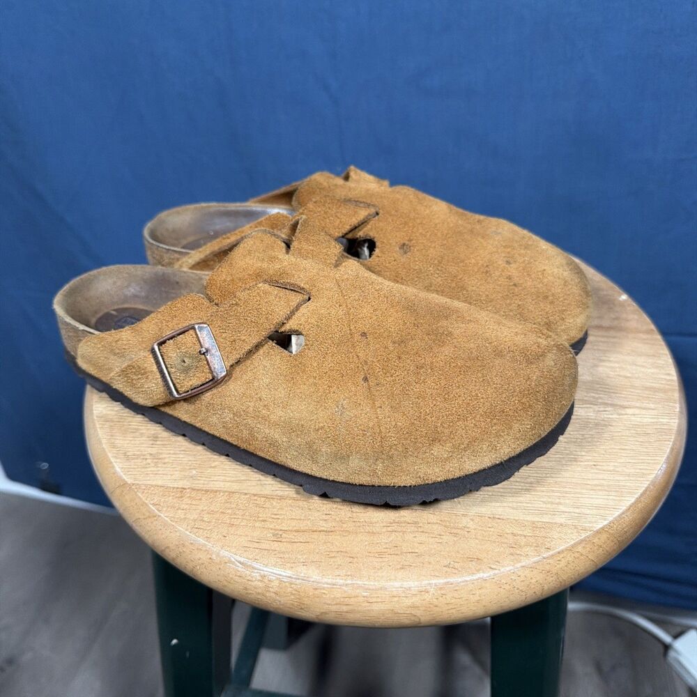 Birkenstock Boston Mink Suede Clogs Soft Bed Sandals Unisex Size EU 38 US L7 M5 - Picture 4 of 7